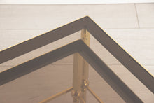 Load image into Gallery viewer, Hollywood Regency Brass & Glass Nest of Two Tables c.1970