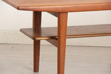 Load image into Gallery viewer, Large Midcentury Danish Teak Coffee Table with Magazine Shelf by Niels Bach c.1965