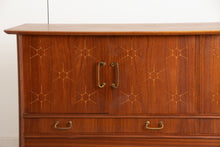 Load image into Gallery viewer, Midcentury 'Capella' Sideboard in Mahogany & Rosewood with Starburst Front by Peter Hayward for Vanson c.1957