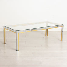 Load image into Gallery viewer, Vintage Chrome & Brass Coffee Table by Renato Zevi, Italy c.1975