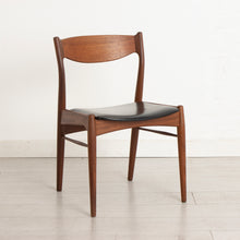 Load image into Gallery viewer, Midcentury Danish Teak Chair with Original Black Vinyl Seat by Ærthøj Jensen & Mølholm c.1960