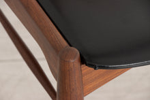 Load image into Gallery viewer, Midcentury Danish Teak Chair with Original Black Vinyl Seat by Ærthøj Jensen & Mølholm c.1960