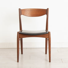 Load image into Gallery viewer, Midcentury Danish Teak Chair with Original Black Vinyl Seat by Ærthøj Jensen & Mølholm c.1960