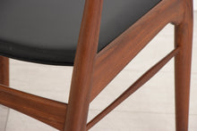 Load image into Gallery viewer, Midcentury Danish Teak Chair with Original Black Vinyl Seat by Ærthøj Jensen & Mølholm c.1960