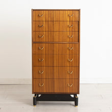 Load image into Gallery viewer, Midcentury Librenza Tola & Black Chest of Drawers with Brass Handles c.1965