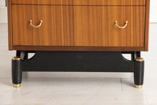 Load image into Gallery viewer, Midcentury Librenza Tola & Black Chest of Drawers with Brass Handles c.1965