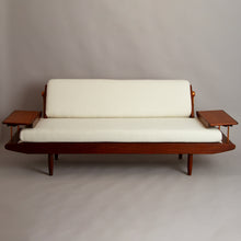 Load image into Gallery viewer, Midcentury Living Room Suite in Afromosia & White Boucle by Toothill c.1965