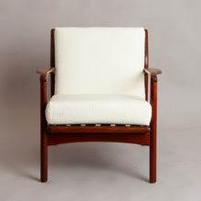Load image into Gallery viewer, Midcentury Living Room Suite in Afromosia & White Boucle by Toothill c.1965
