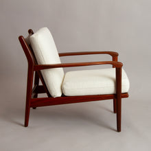 Load image into Gallery viewer, Midcentury Living Room Suite in Afromosia & White Boucle by Toothill c.1965