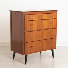 Load image into Gallery viewer, Midcentury Mahogany Chest of Drawers with Brass Handles c.1960