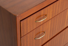 Load image into Gallery viewer, Midcentury Mahogany Chest of Drawers with Brass Handles c.1960