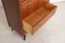 Load image into Gallery viewer, Midcentury Mahogany Chest of Drawers with Brass Handles c.1960