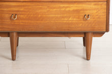 Load image into Gallery viewer, Midcentury Mahogany Chest of Drawers with Brass Hook Handles by A. Younger c.1965