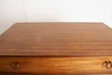 Load image into Gallery viewer, Midcentury Mahogany Chest of Drawers with Brass Hook Handles by A. Younger c.1965