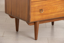 Load image into Gallery viewer, Midcentury Mahogany Chest of Drawers with Brass Hook Handles by A. Younger c.1965