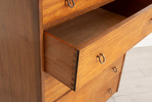 Load image into Gallery viewer, Midcentury Mahogany Chest of Drawers with Brass Hook Handles by A. Younger c.1965