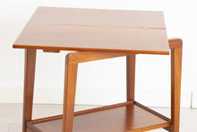 Load image into Gallery viewer, Midcentury Metamorphic Mahogany Serving Trolley with Flip out Swivel Top