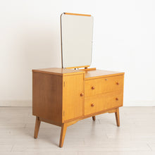 Load image into Gallery viewer, Midcentury Oak Vanity Chest of Drawers by Palatial c.1960
