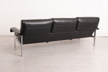 Load image into Gallery viewer, Midcentury Pieff Gamma 3-Seater Black Leather Sofa c.1970s