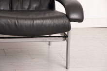 Load image into Gallery viewer, Midcentury Pieff Gamma 3-Seater Black Leather Sofa c.1970s