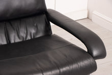 Load image into Gallery viewer, Midcentury Pieff Gamma 3-Seater Black Leather Sofa c.1970s