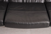 Load image into Gallery viewer, Midcentury Pieff Gamma 3-Seater Black Leather Sofa c.1970s