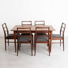 Load image into Gallery viewer, Midcentury Richard Hornby Afromosia Dining Set with Extending Table and 6 Chairs c.1960s