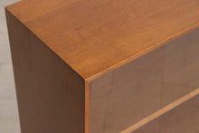 Load image into Gallery viewer, Midcentury Slim Teak Bookcase with Sliding Doors by Herbert E Gibbs c.1965