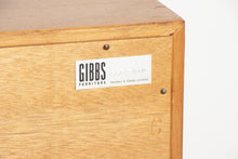 Load image into Gallery viewer, Midcentury Slim Teak Bookcase with Sliding Doors by Herbert E Gibbs c.1965