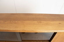 Load image into Gallery viewer, Midcentury Solid Oak Bookcase with Sliding Glass Doors c.1960s