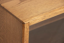 Load image into Gallery viewer, Midcentury Solid Oak Bookcase with Sliding Glass Doors c.1960s