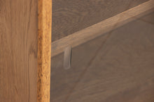 Load image into Gallery viewer, Midcentury Solid Oak Bookcase with Sliding Glass Doors c.1960s