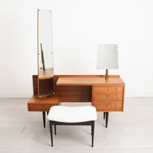 Load image into Gallery viewer, Midcentury Solid Teak Dressing Table with Stool