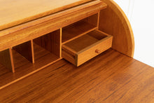 Load image into Gallery viewer, Midcentury Swedish Roll Top Bureau Desk in Teak c.1975
