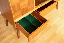 Load image into Gallery viewer, Midcentury Teak Drinks Cabinet with Sliding Glass Doors by Beautility c.1965