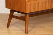 Load image into Gallery viewer, Midcentury Teak Drinks Cabinet with Sliding Glass Doors by Beautility c.1965