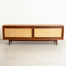 Load image into Gallery viewer, Midcentury Teak Sideboard with Rattan Fronted Sliding Doors c.1965