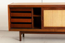 Load image into Gallery viewer, Midcentury Teak Sideboard with Rattan Fronted Sliding Doors c.1965