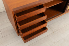 Load image into Gallery viewer, Midcentury Teak Sideboard with Rattan Fronted Sliding Doors c.1965