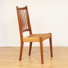 Load image into Gallery viewer, Pair of Danish Midcentury Teak Dining Chairs with Paper Cord Seats by Arne Hovmand Olsen