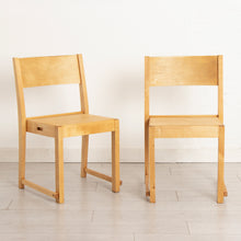 Load image into Gallery viewer, Set of 4 Midcentury Finnish Stackable Chairs in Birch c.1950s