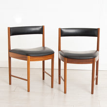 Load image into Gallery viewer, Set of 6 McIntosh Teak Dining Chairs with Original Black Vinyl Upholstery c.1960