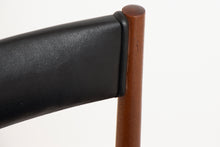 Load image into Gallery viewer, Set of 6 McIntosh Teak Dining Chairs with Original Black Vinyl Upholstery c.1960