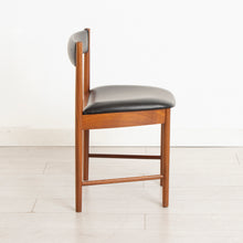 Load image into Gallery viewer, Set of 6 McIntosh Teak Dining Chairs with Original Black Vinyl Upholstery c.1960