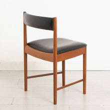 Load image into Gallery viewer, Set of 6 McIntosh Teak Dining Chairs with Original Black Vinyl Upholstery c.1960