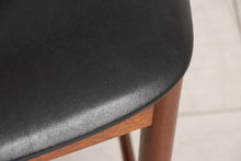 Load image into Gallery viewer, Set of 6 McIntosh Teak Dining Chairs with Original Black Vinyl Upholstery c.1960