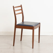 Load image into Gallery viewer, Set of Eight Midcentury G-Plan Dining Chairs with Original Navy Blue Vinyl Seats