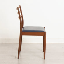 Load image into Gallery viewer, Set of Eight Midcentury G-Plan Dining Chairs with Original Navy Blue Vinyl Seats