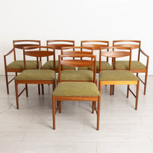 Load image into Gallery viewer, Set of Eight Teak Dining Chairs by McIntosh in Original Green Upholstery