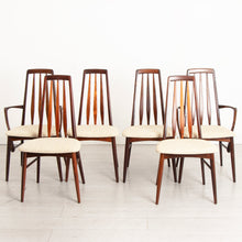 Load image into Gallery viewer, Set of Six Danish 'Eva' Rosewood Dining Chairs by Niels Koefoed c.1970s